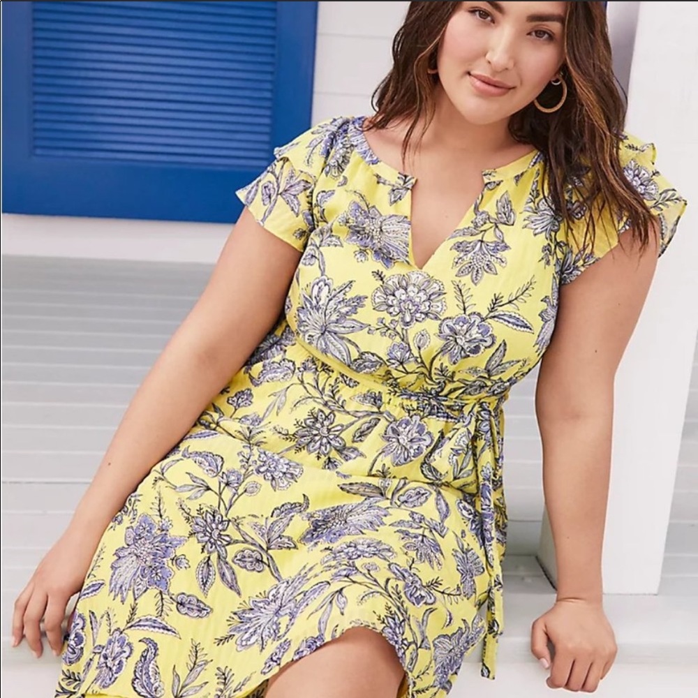 Trellis Garden Ruffle Sleeve MIDI Dress